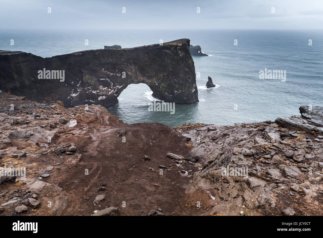 Paysage pittoresque de la réserve naturelle de Dyrhólaey, côte sud de l'Islande, de l'Europe Banque D'Images