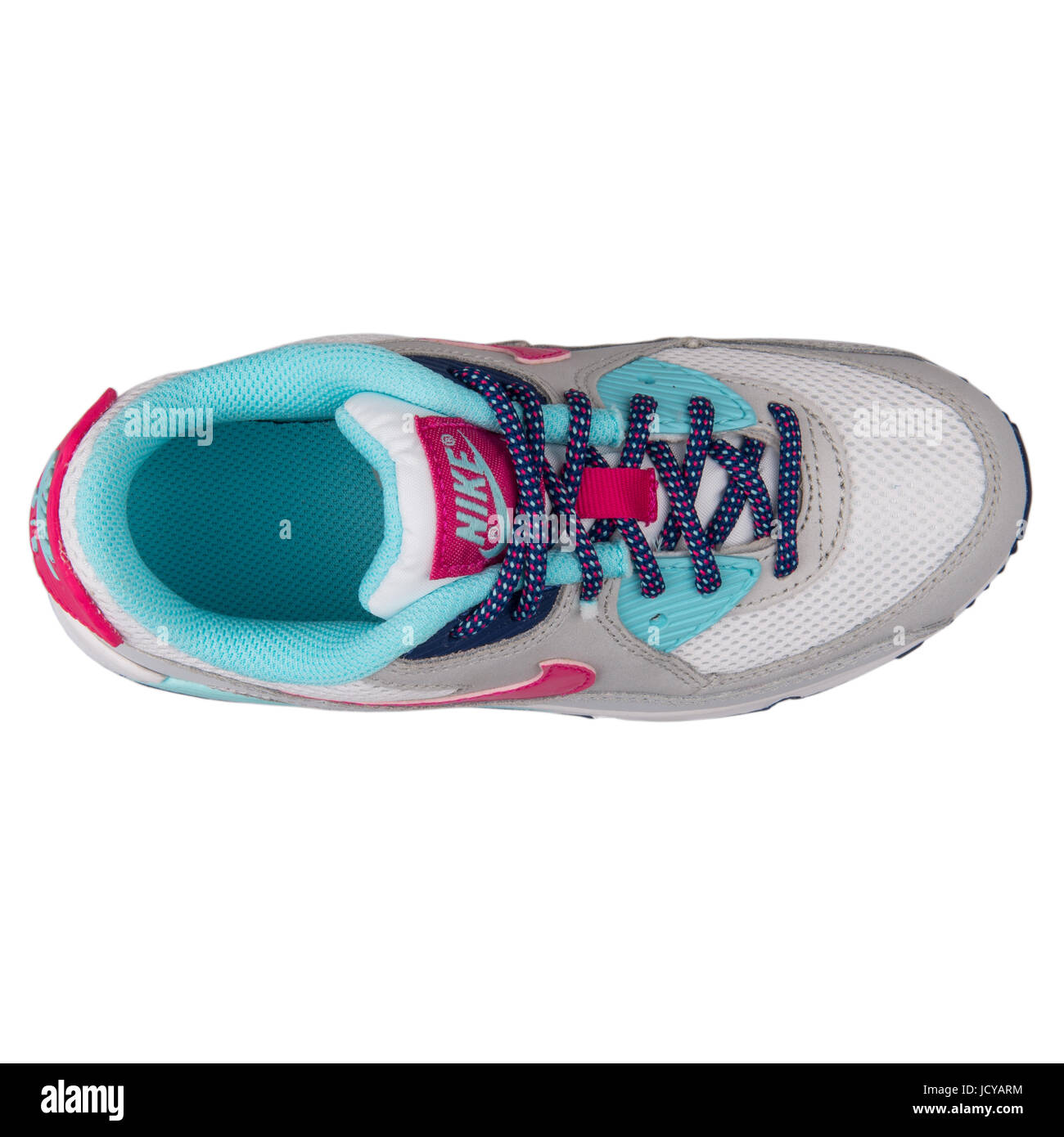 Nike Air Max 90 mesh (PS) Blanc, Gris, Rose et Turquoise Kids chaussures  running - 724856-102 Photo Stock - Alamy