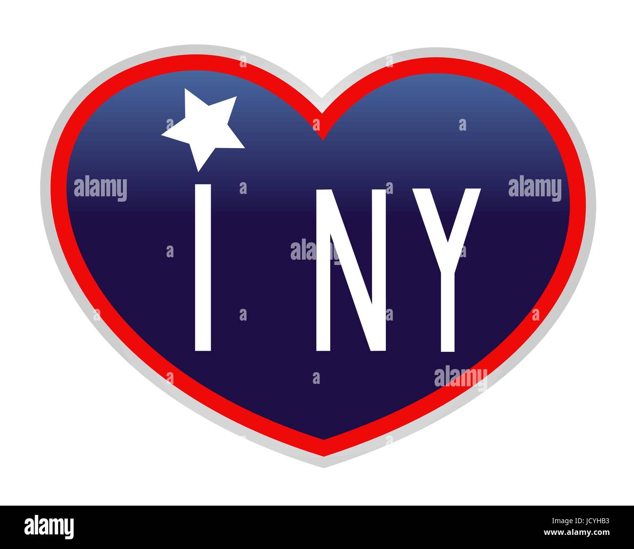 J'aime New York. Icône symbole américain coeur bleu Illustration de Vecteur