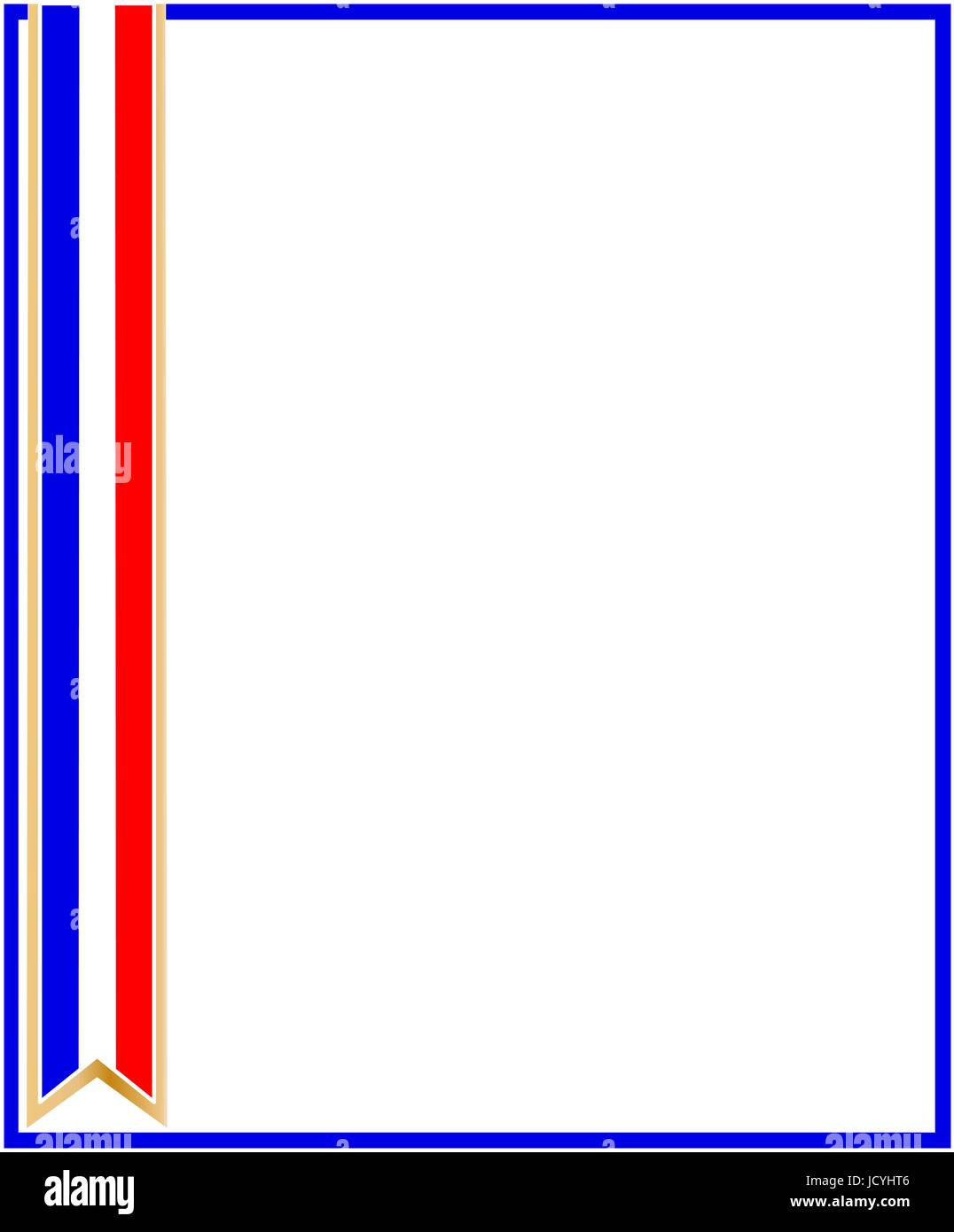 Drapeau français ribbon frame patriotique Illustration de Vecteur