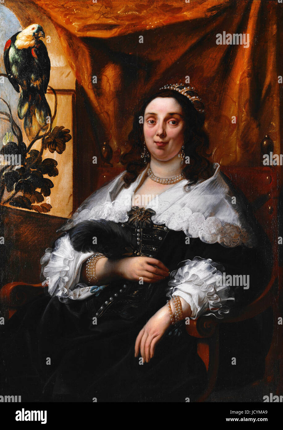 Jacob Jordaens, Portrait d'une dame. Circa 1640. Huile sur toile. Musée d'art d'Indianapolis, Indiana, USA. Banque D'Images