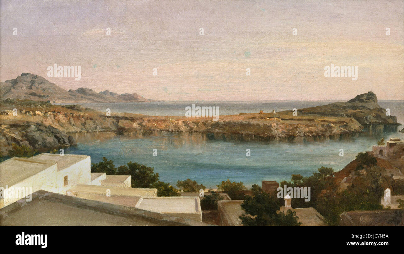 Frederic Leighton, Lindos, Rhodes 1867 esquisse à l'huile. Art Gallery of New South Wales, Sydney, Australie. Banque D'Images