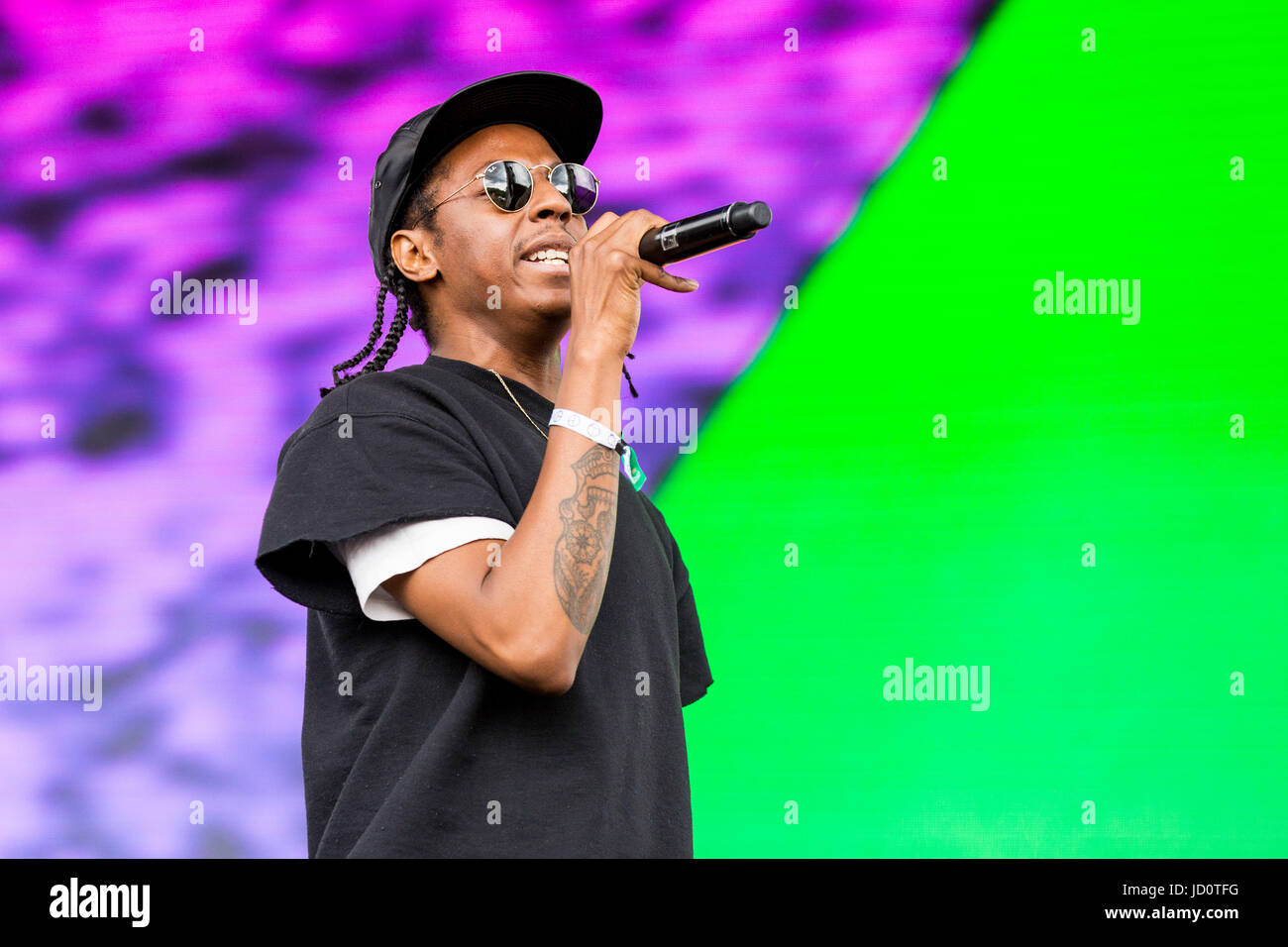 Eau Claire, Wisconsin, USA. 17 Juin, 2017. SPANK ROCK (NAEEM JUWA) au cours de eaux claires Music Festival à Eau Claire, Wisconsin Crédit : Daniel DeSlover/ZUMA/Alamy Fil Live News Banque D'Images