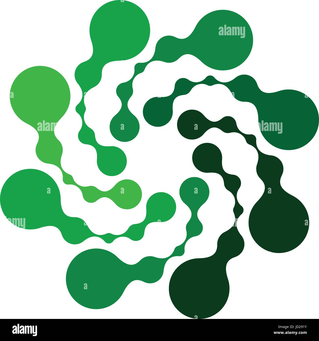 Résumé isolé forme ronde couleur vert logo sur fond blanc, avec logo simple de turbulence d'illustration vectorielle. Illustration de Vecteur