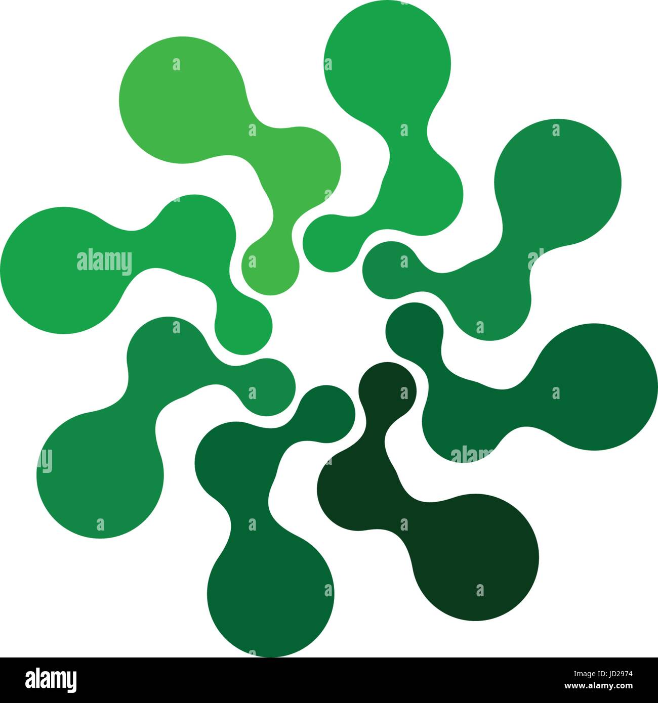 Résumé isolé forme ronde de couleur verte sur fond blanc Logo simple logo swirl, télévision d'illustration vectorielle. Illustration de Vecteur