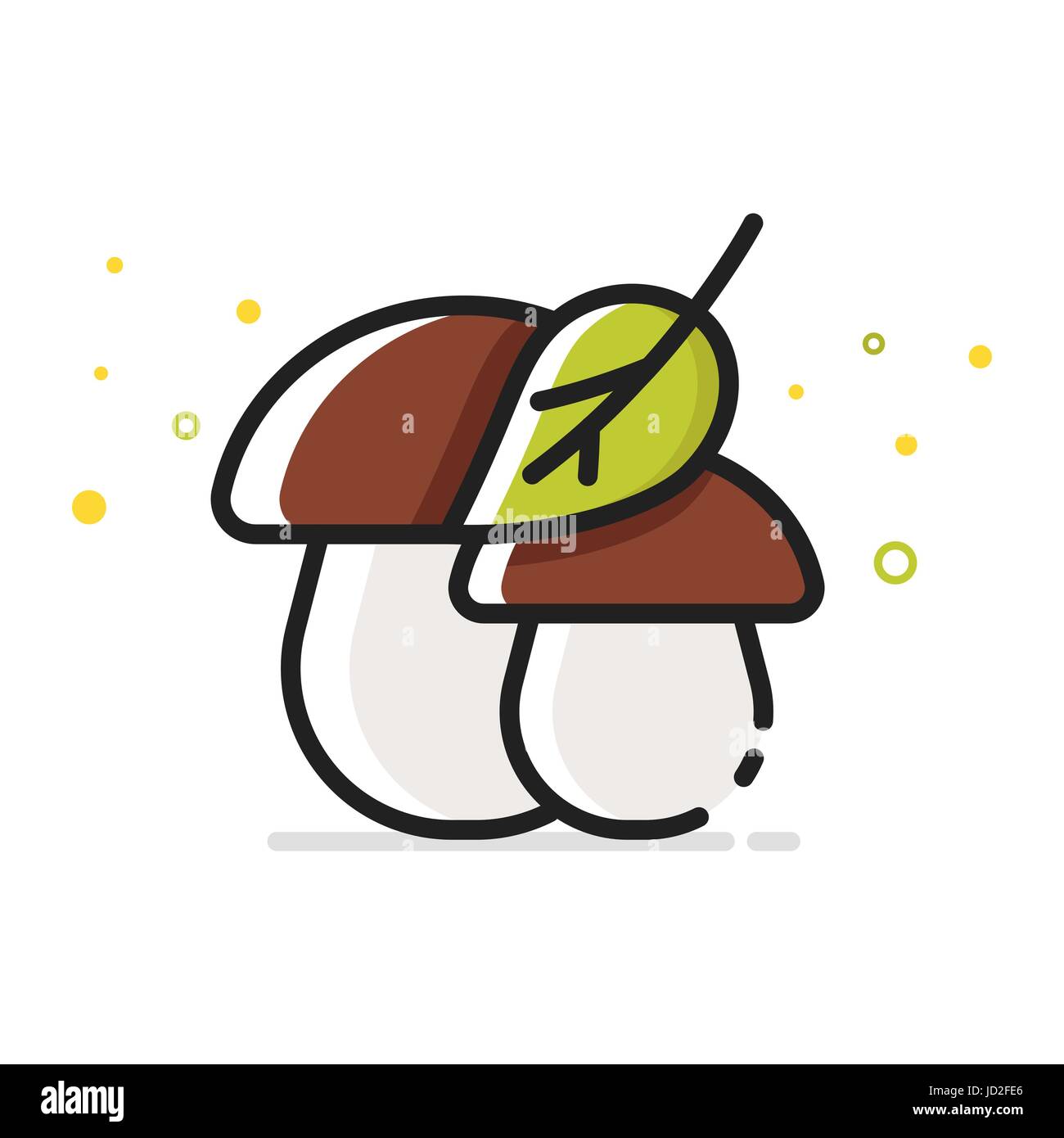 Vector illustration style plat de champignons. Pour l'icône web. Isolé sur fond blanc. Illustration de Vecteur