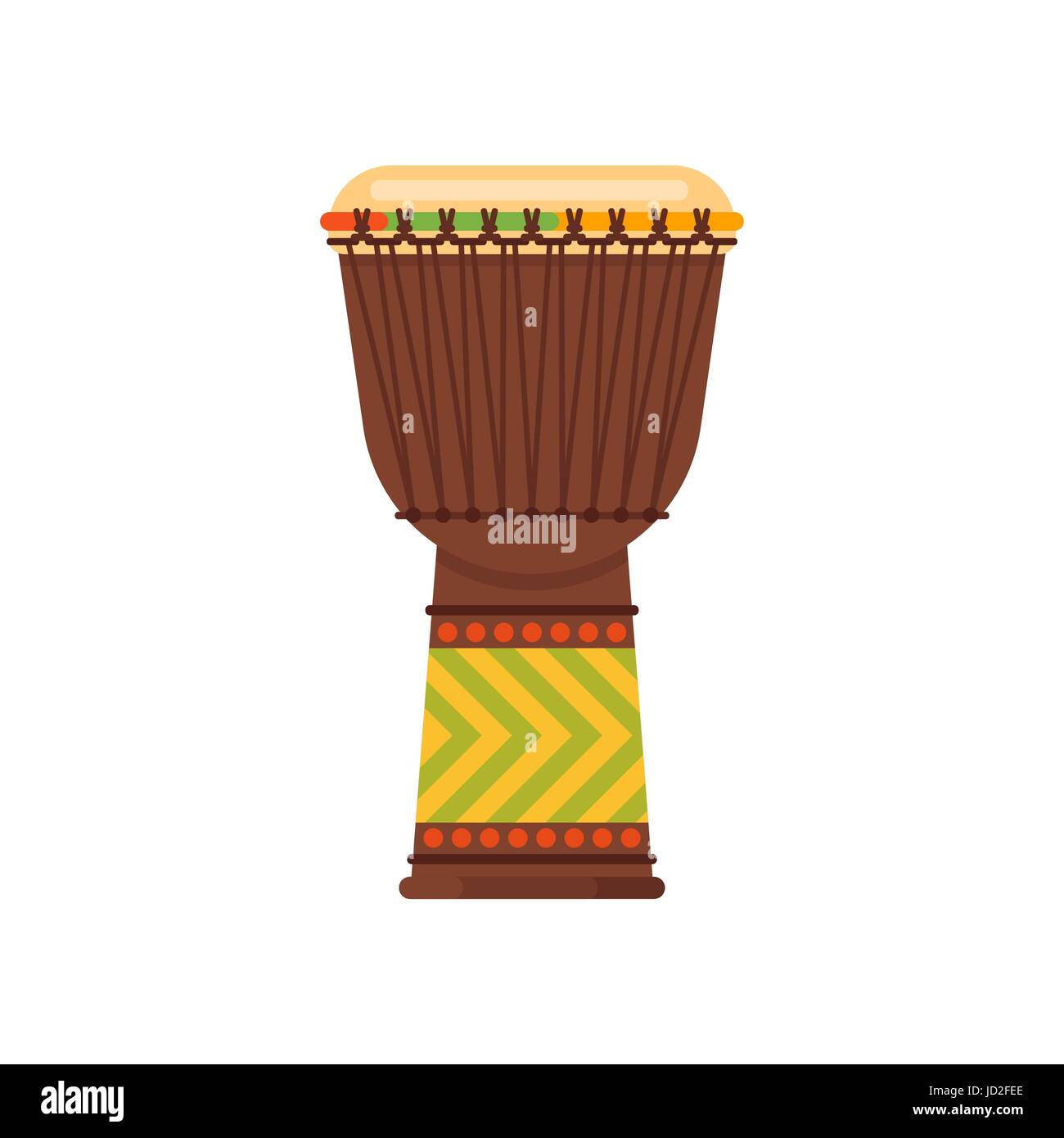 Télévision vecteur tambour africain style musical instrument djembe. Pour l'icône web. Isolé sur fond blanc. Illustration de Vecteur