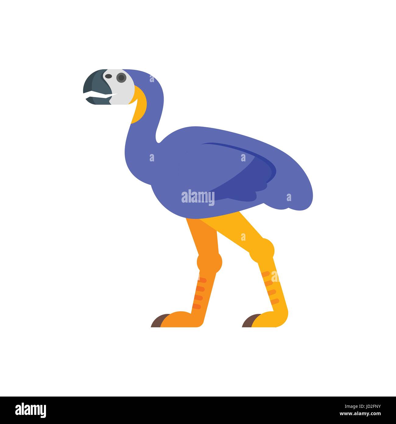 Télévision vecteur illustration de style animal préhistorique - diatryma. Isolé sur fond blanc. Illustration de Vecteur