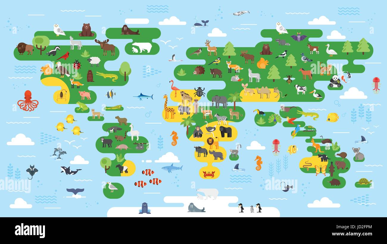 Carte De L Australie Avec Des Animaux Avec L Australie Affiche Vector Map Les Animaux Australiens Image Vectorielle Stock Alamy