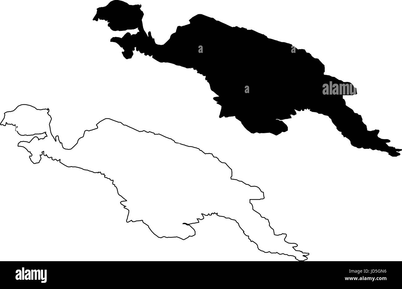 Guinée map vector illustration gribouillage, croquis Nouvelle Guinée Illustration de Vecteur