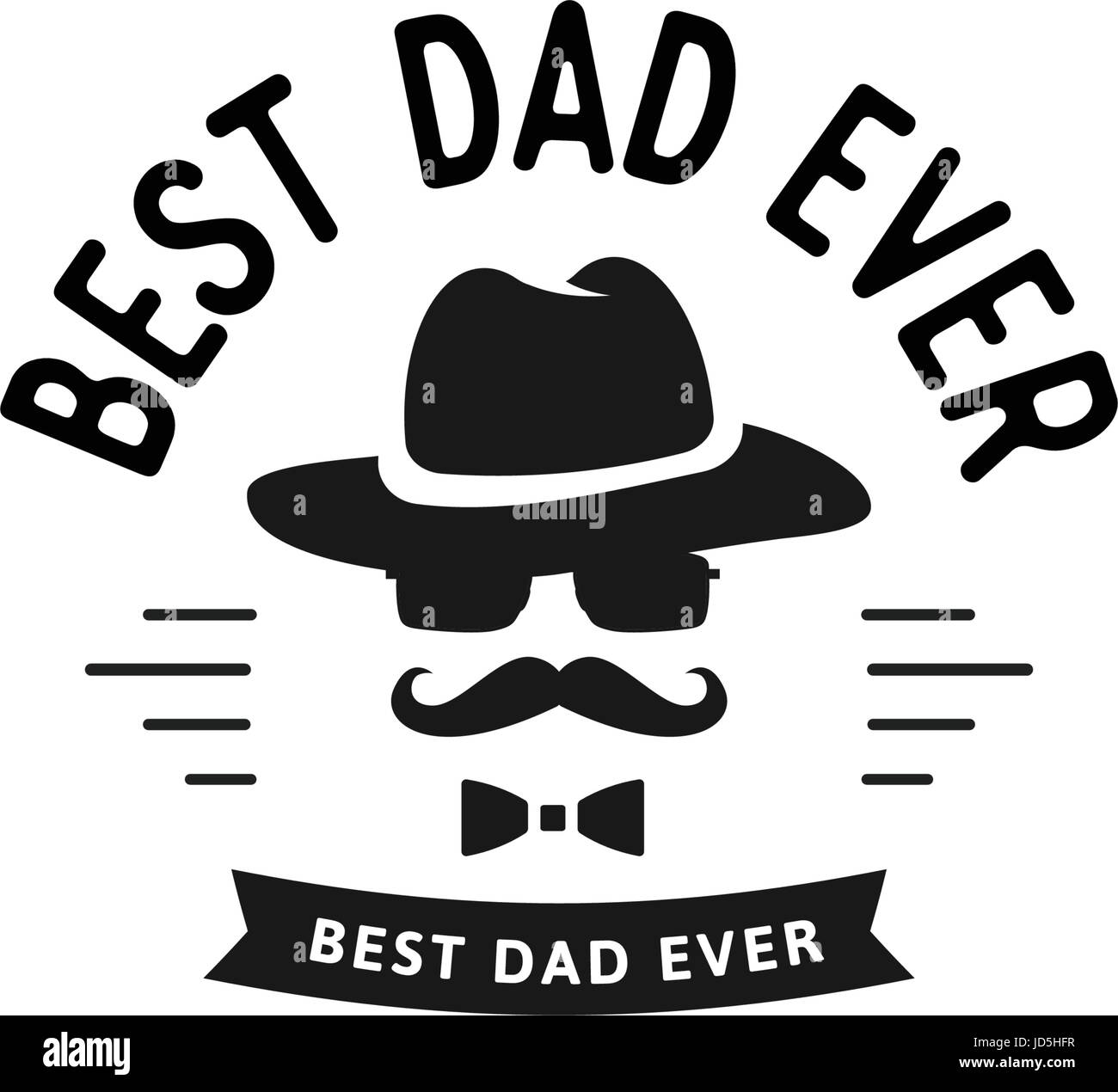 Meilleur Papa jamais. Heureux le jour de père. Couleur noir style vintage père logo sur light grunge background. Vector illustration. Illustration de Vecteur