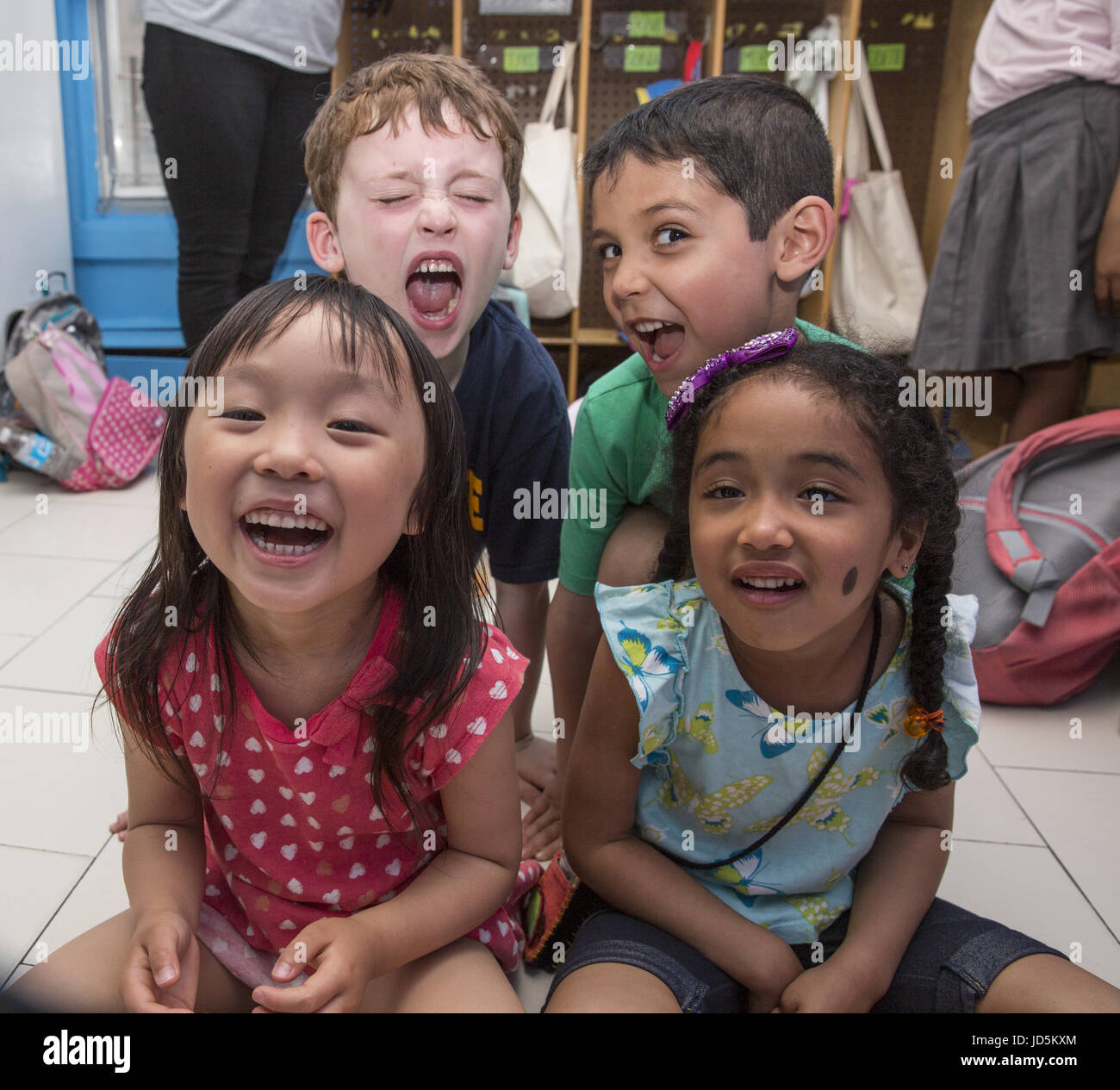 L'école maternelle/Early Learning Centre à l'aide d'un quartier ethnique de Kensington/Windsor Terrace à Brooklyn, New York. Banque D'Images