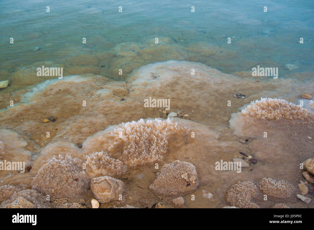 Formations de cristaux de sel de la mer Morte à l'autre en Israël. Banque D'Images