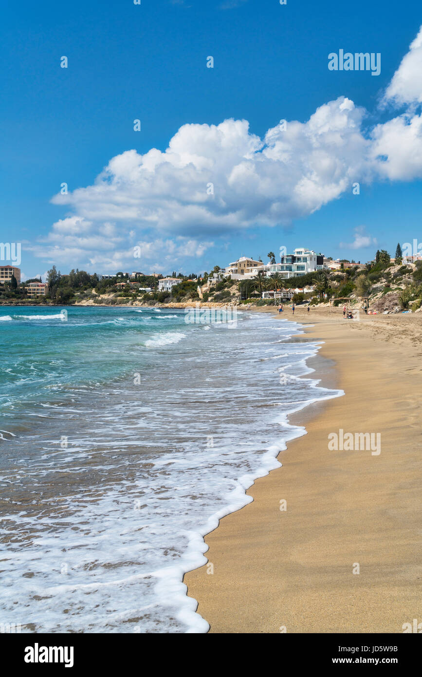 Coral Bay Beach près de Paphos, Paphos, Chypre Banque D'Images