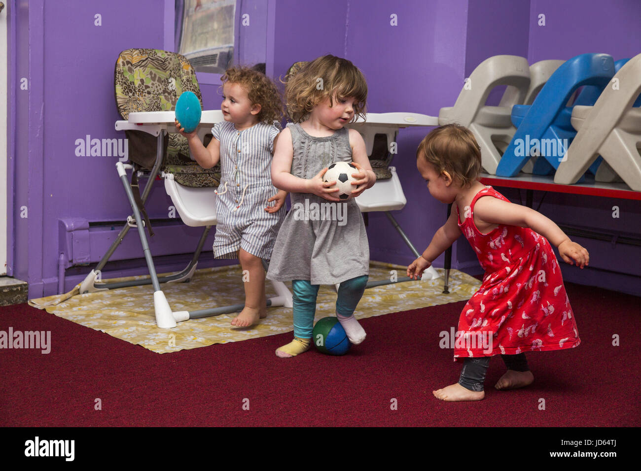 L'école maternelle/Early Learning Centre à l'aide d'un quartier ethnique de Kensington/Windsor Terrace à Brooklyn, New York. Banque D'Images