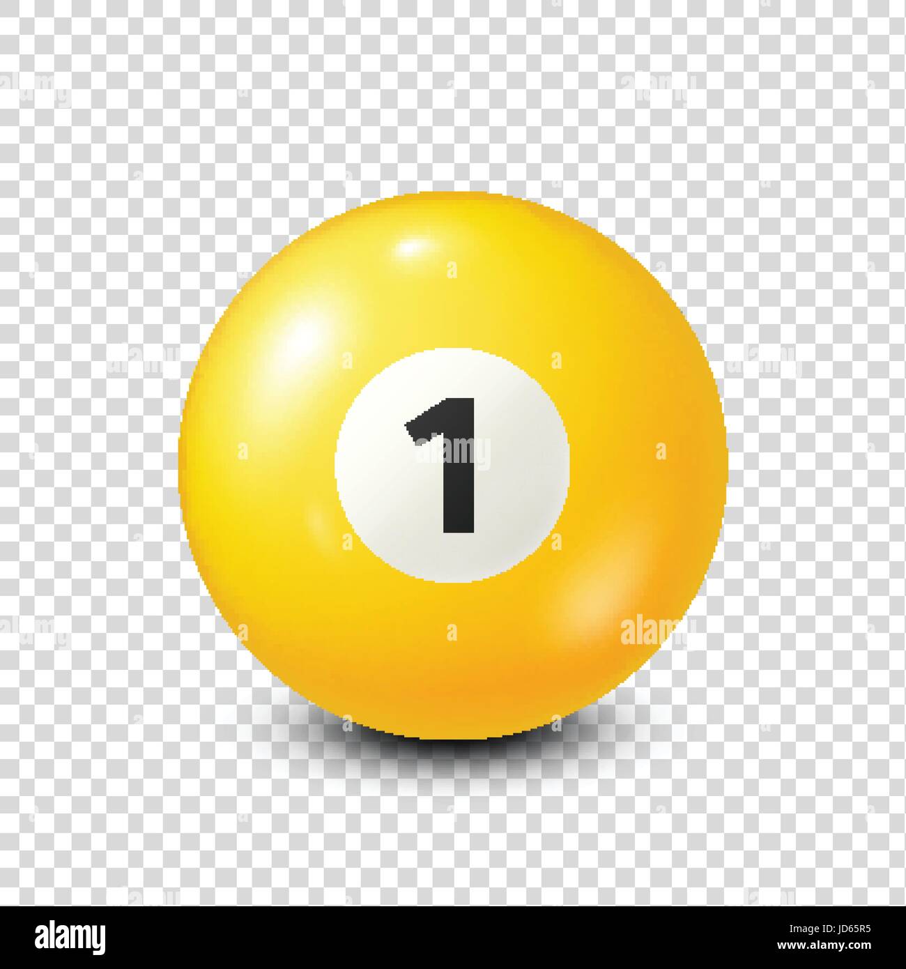 Billard pool ball jaune avec le numéro 1.Snooker. Fond transparent.Vector  illustration Image Vectorielle Stock - Alamy