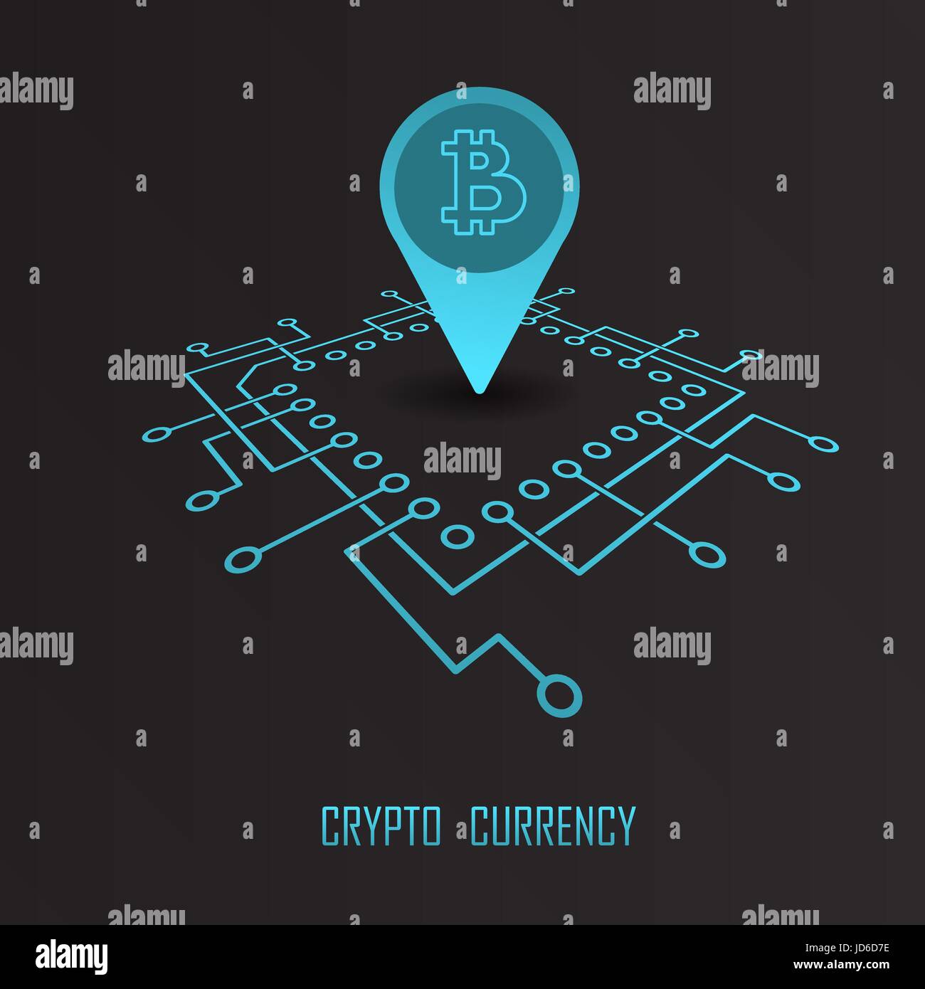 Devise Crypto cyber moderne fond monétaire financier. E-business commerce cyberespace vector illustration. Illustration de Vecteur