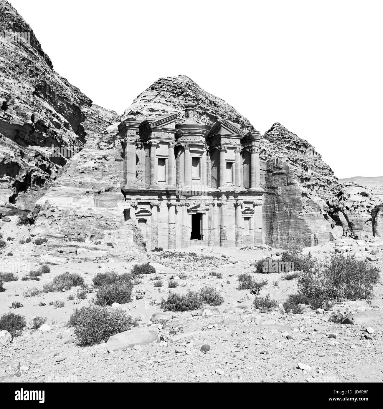 Le site antique de Pétra en Jordanie le monastère belle merveille du monde Banque D'Images