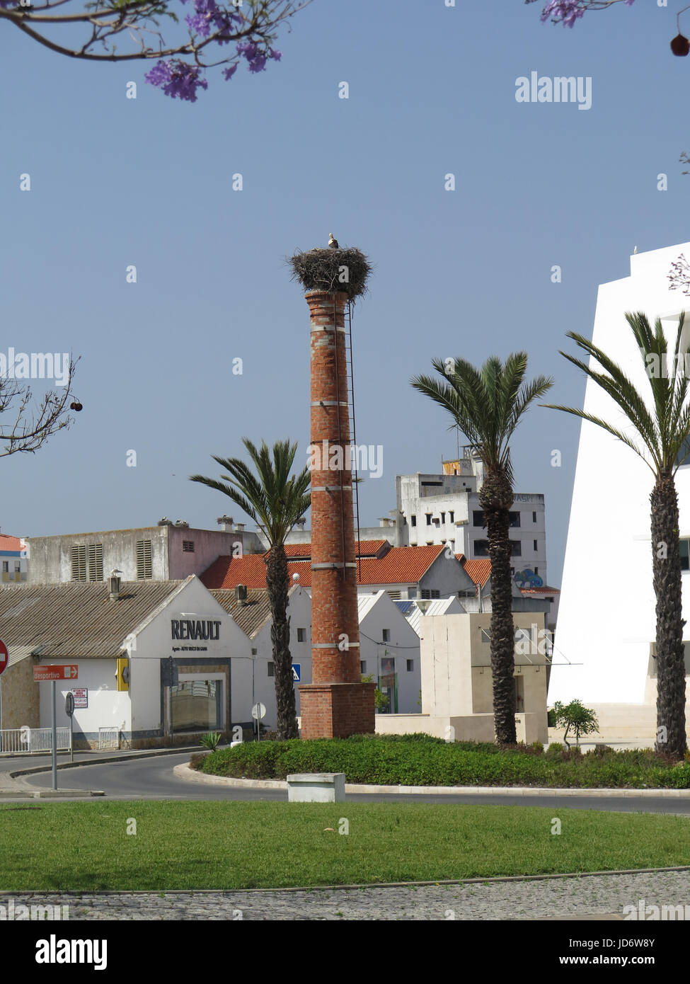 Nids de cigognes, Lagos, Portugal Banque D'Images