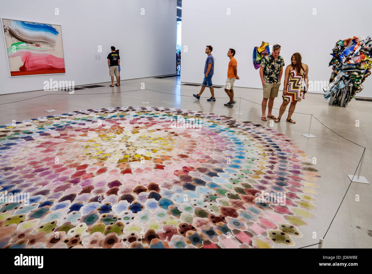 Miami Florida,Downtown,Museum Park,Perez Art Museum Miami,PAMM,art contemporain,intérieur,exposition collection Polly Apfelbaum,Mojo Joj Banque D'Images