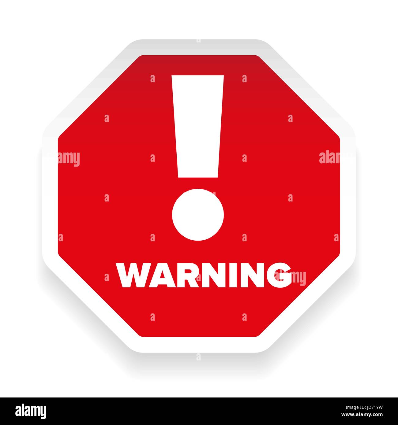 Panneau d'avertissement rouge hexagonale Illustration de Vecteur