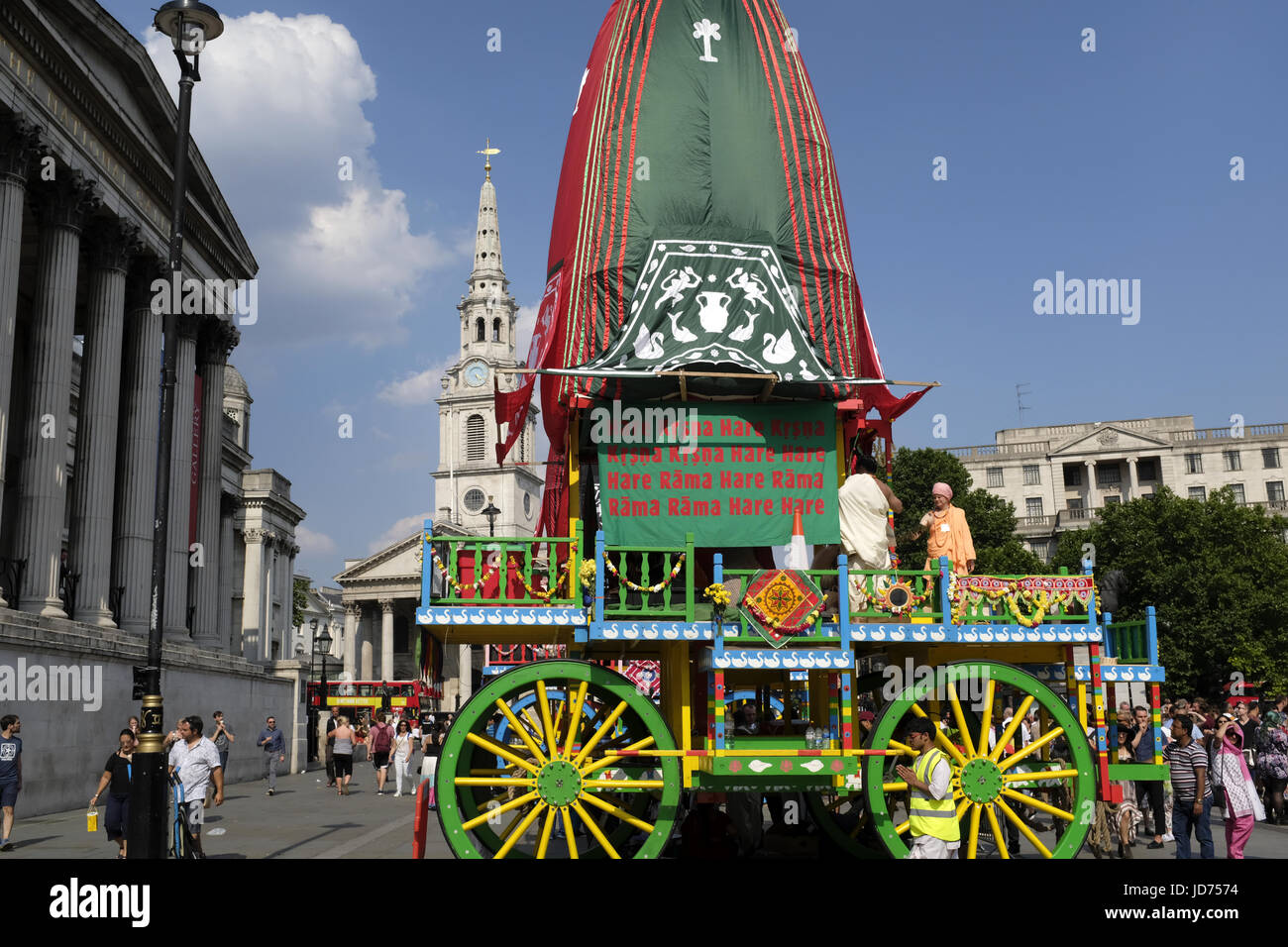 Rath Panier à Trafalgar Square Londres Rathayatra pendant Banque D'Images