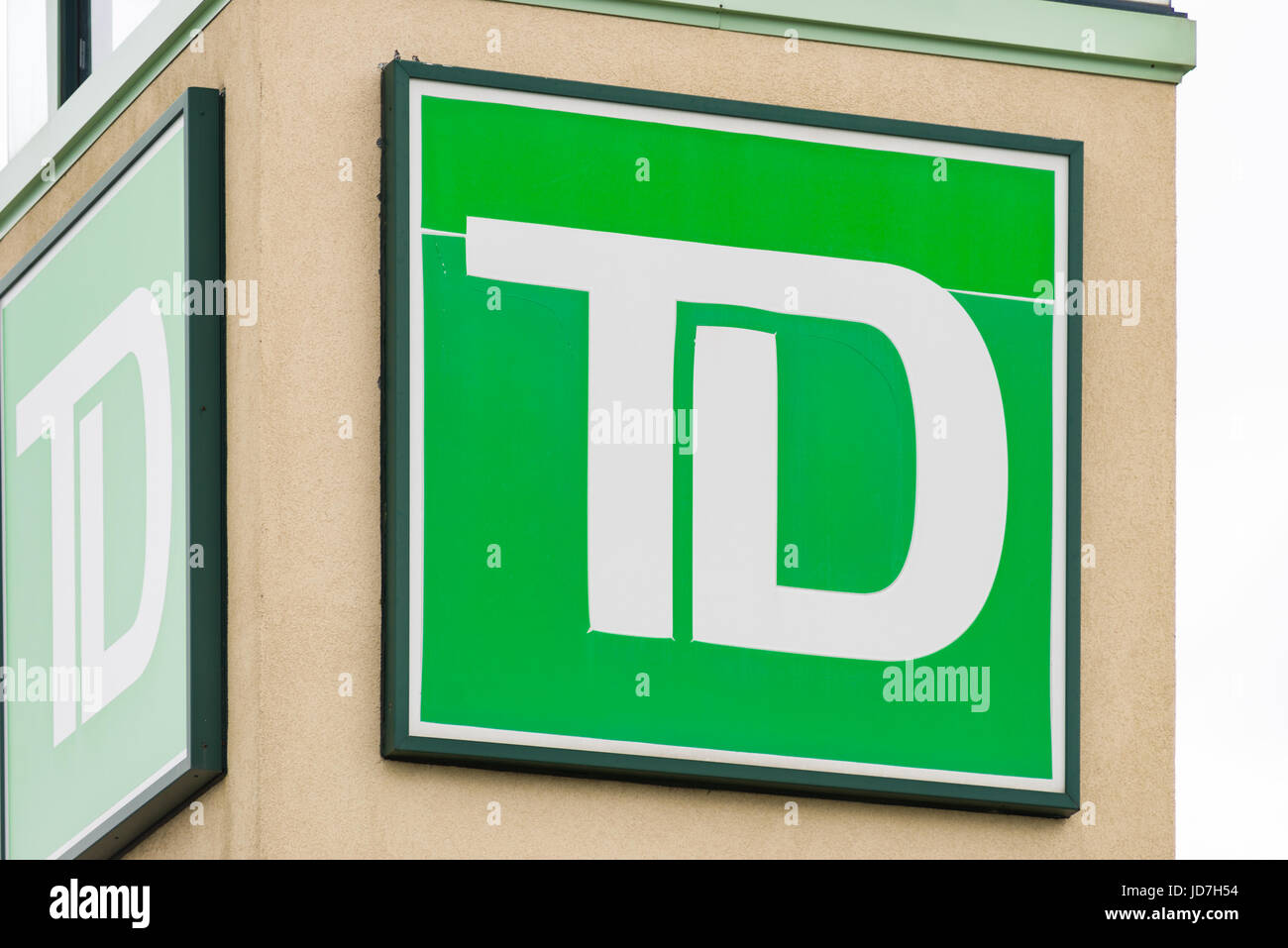 Logo de Marque de TD Canada Trust sur l'extérieur du bâtiment Banque D'Images