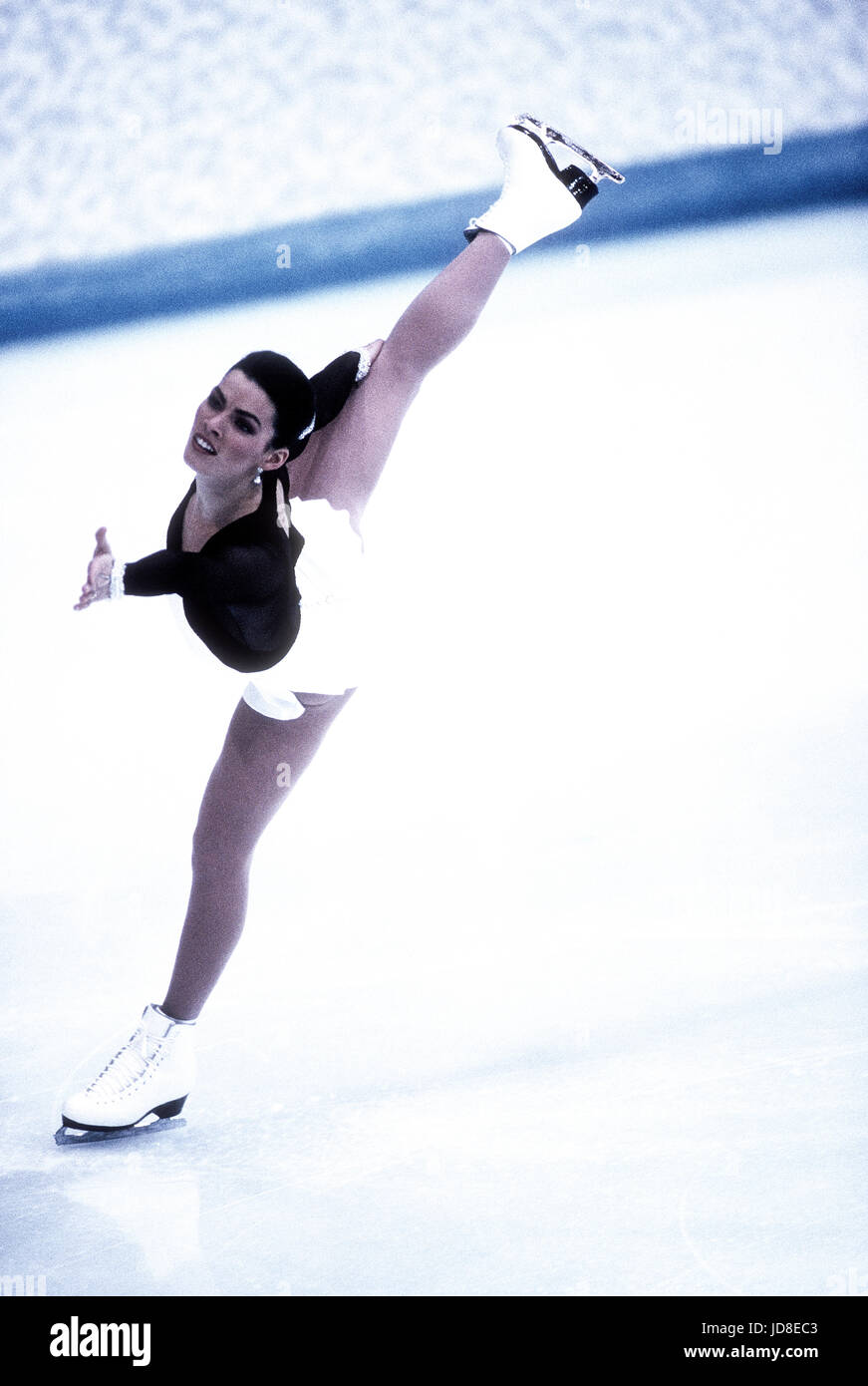 Nancy Kerrigan (USA), médaillé d'argent en compétition aux Jeux Olympiques d'hiver de 1994 Banque D'Images