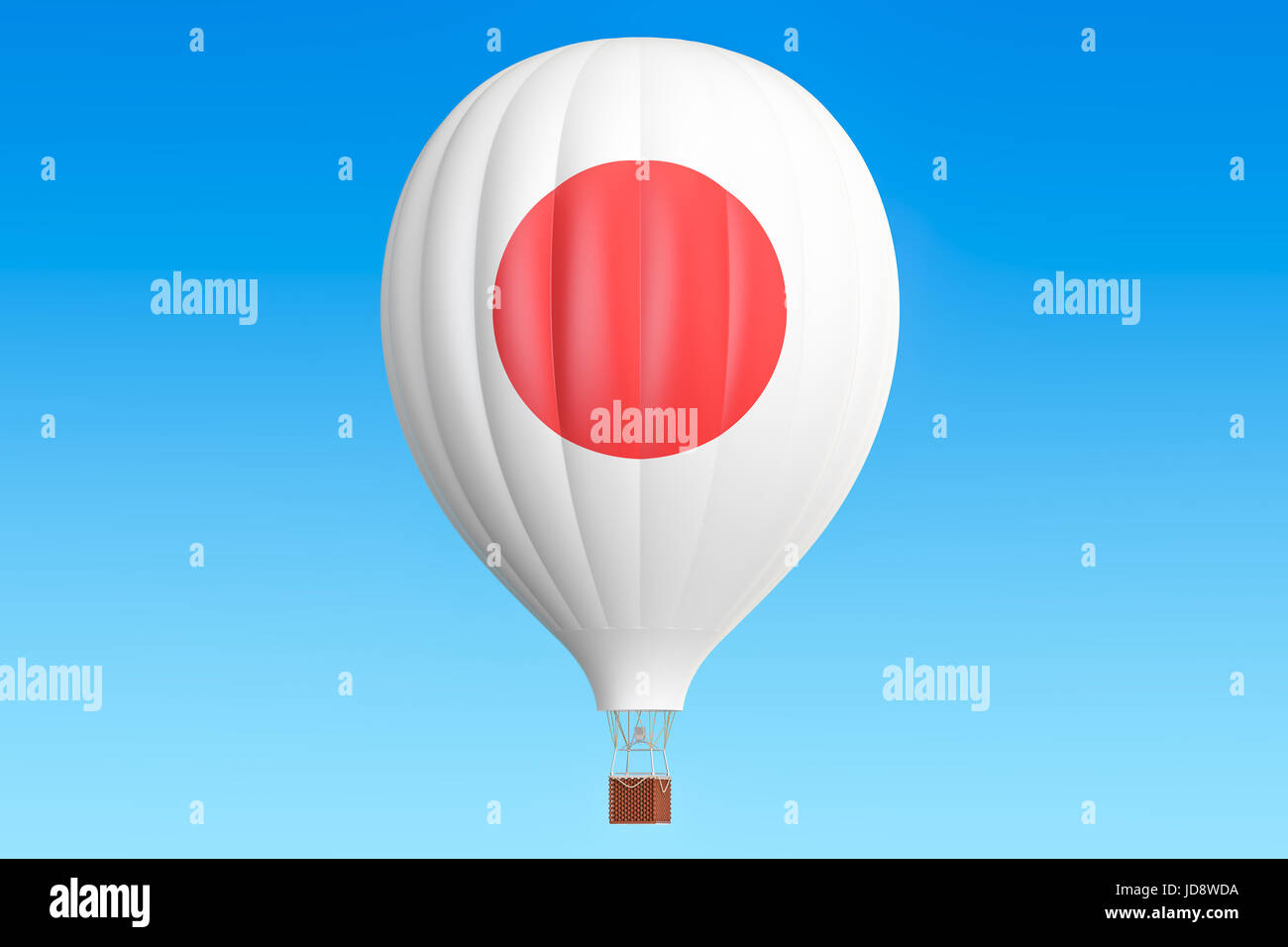 Hot Air Balloon avec drapeau japonais, 3D Rendering Banque D'Images