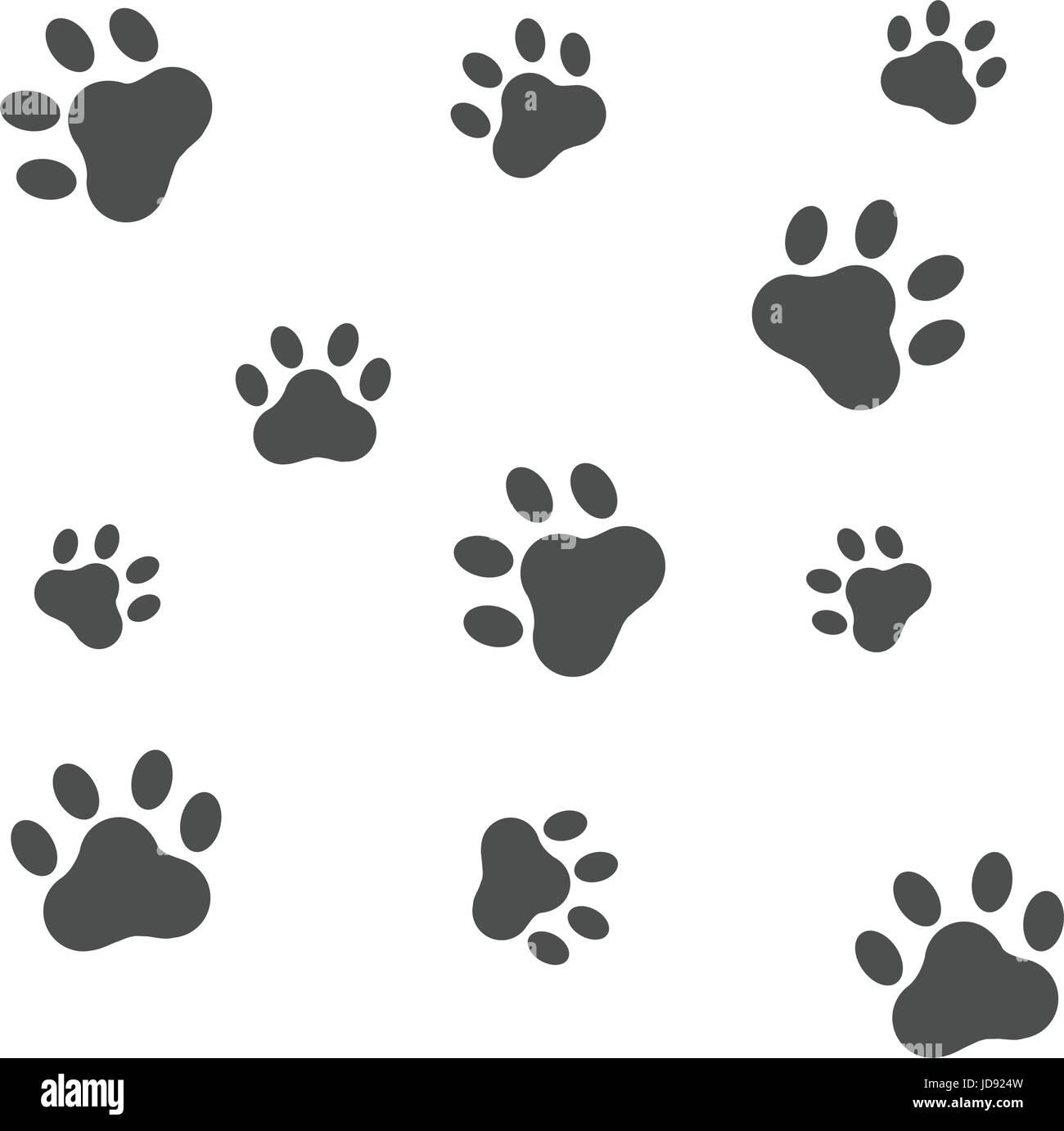 L'icône de l'empreinte de chien isolé sur fond blanc ; pattes vector illustration Illustration de Vecteur