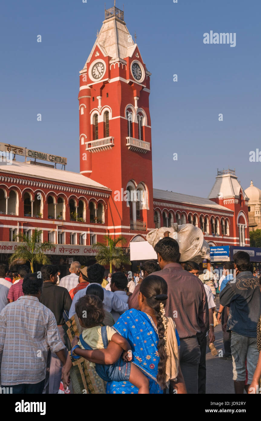 La gare centrale de Chennai Tamil Nadu Inde Banque D'Images