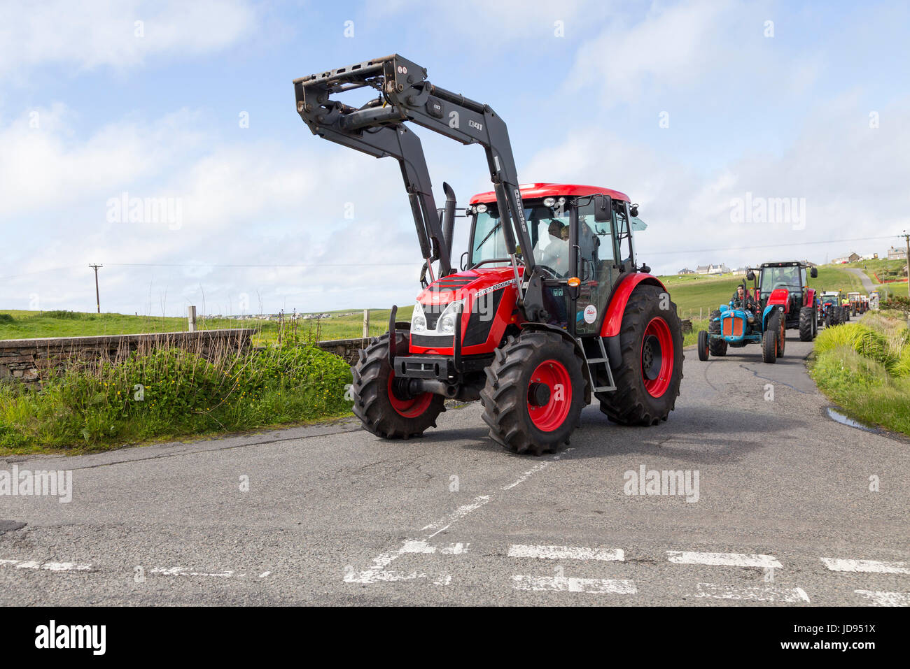 Les tracteurs à Ness Isle Of Lewis Western Isles Hébrides extérieures en Écosse United Kingdom. Banque D'Images
