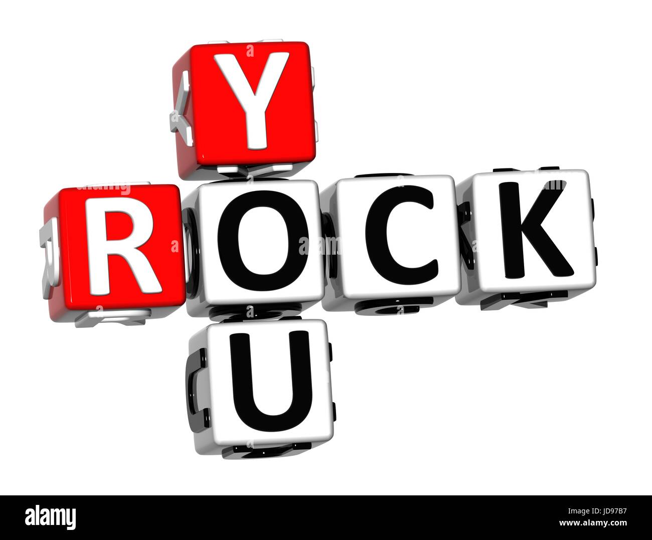 Rock 3D vous Mots croisés sur fond blanc Banque D'Images