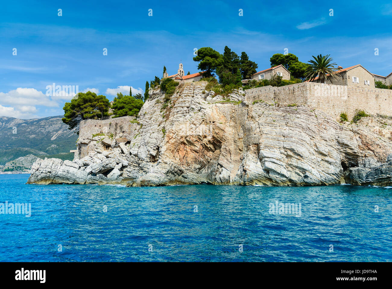 Dans l'île de Sveti Stefan, Budva Monténégro Banque D'Images