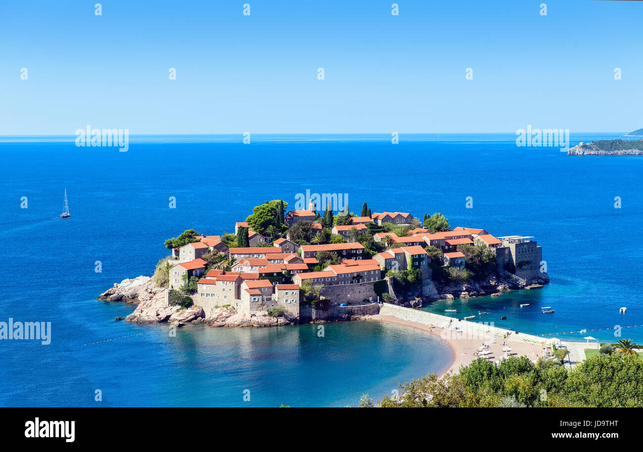 Dans l'île de Sveti Stefan, Budva Monténégro Banque D'Images
