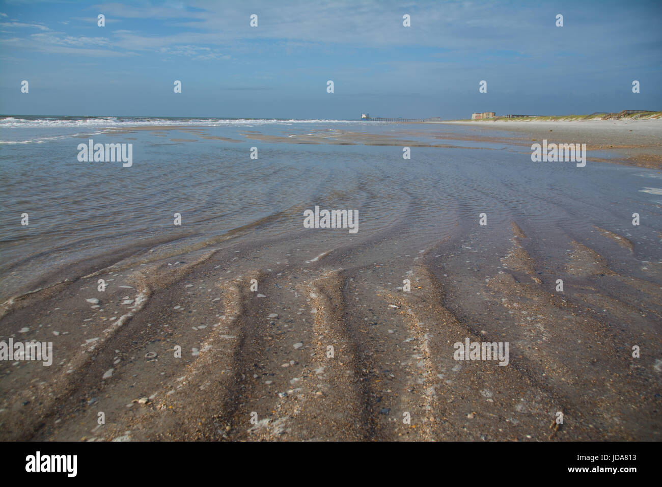 Amelia Island marée basse ; révélant les battures de sable ou sur le côté plage Amelia Island Fernandina Beach Banque D'Images