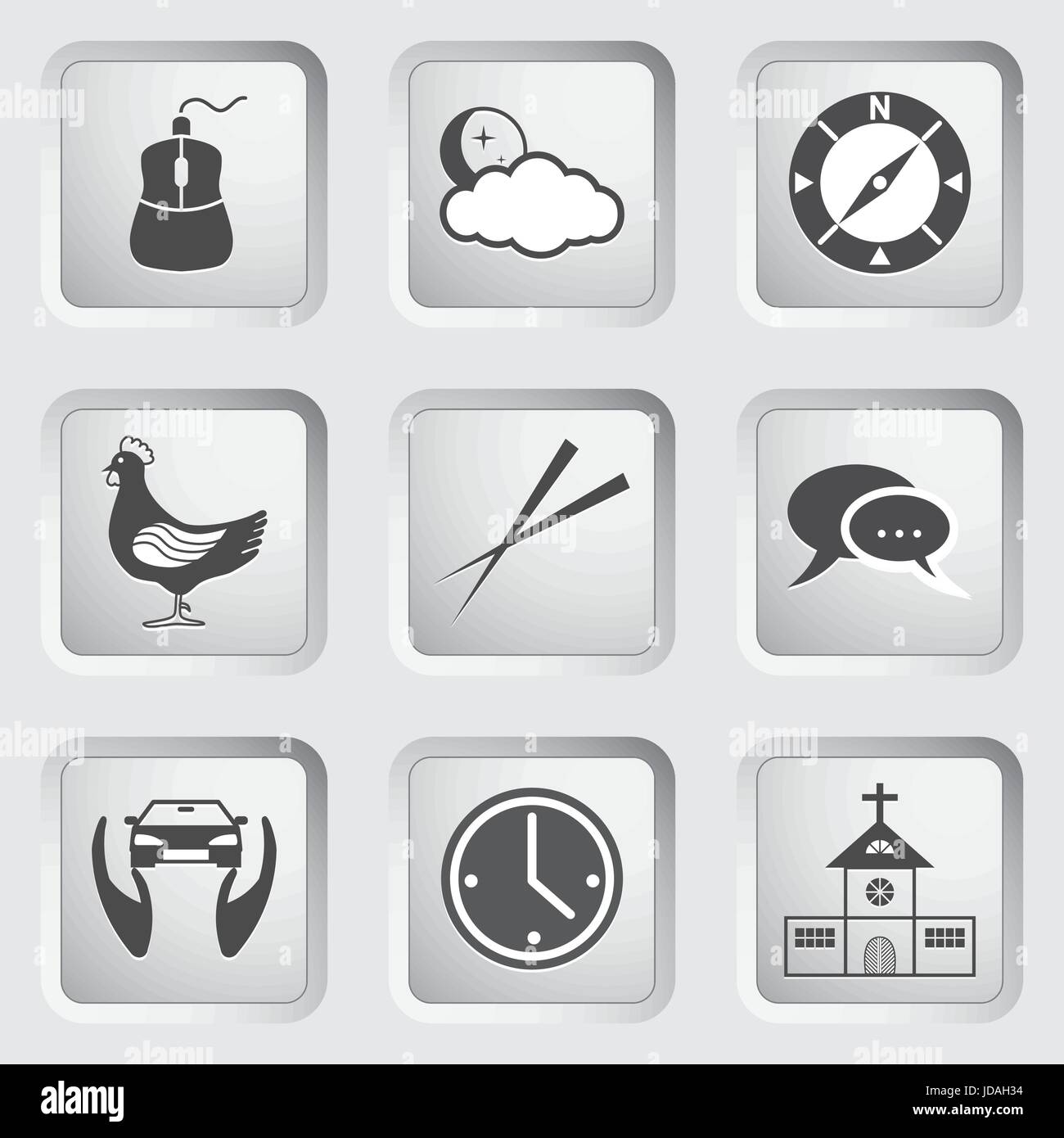 Des icônes sur les boutons pour la conception Web et d'applications mobiles fixés 4. Vector illustration. Illustration de Vecteur