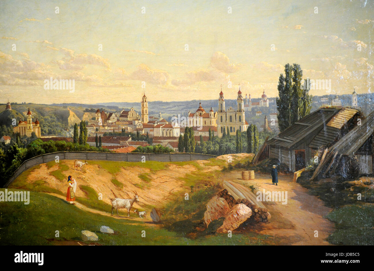 Josef Marszewski (1825-1883). Vilnius vu de la colline, 1872 Tauras. Vilnius Photo Gallery. La Lituanie. Banque D'Images