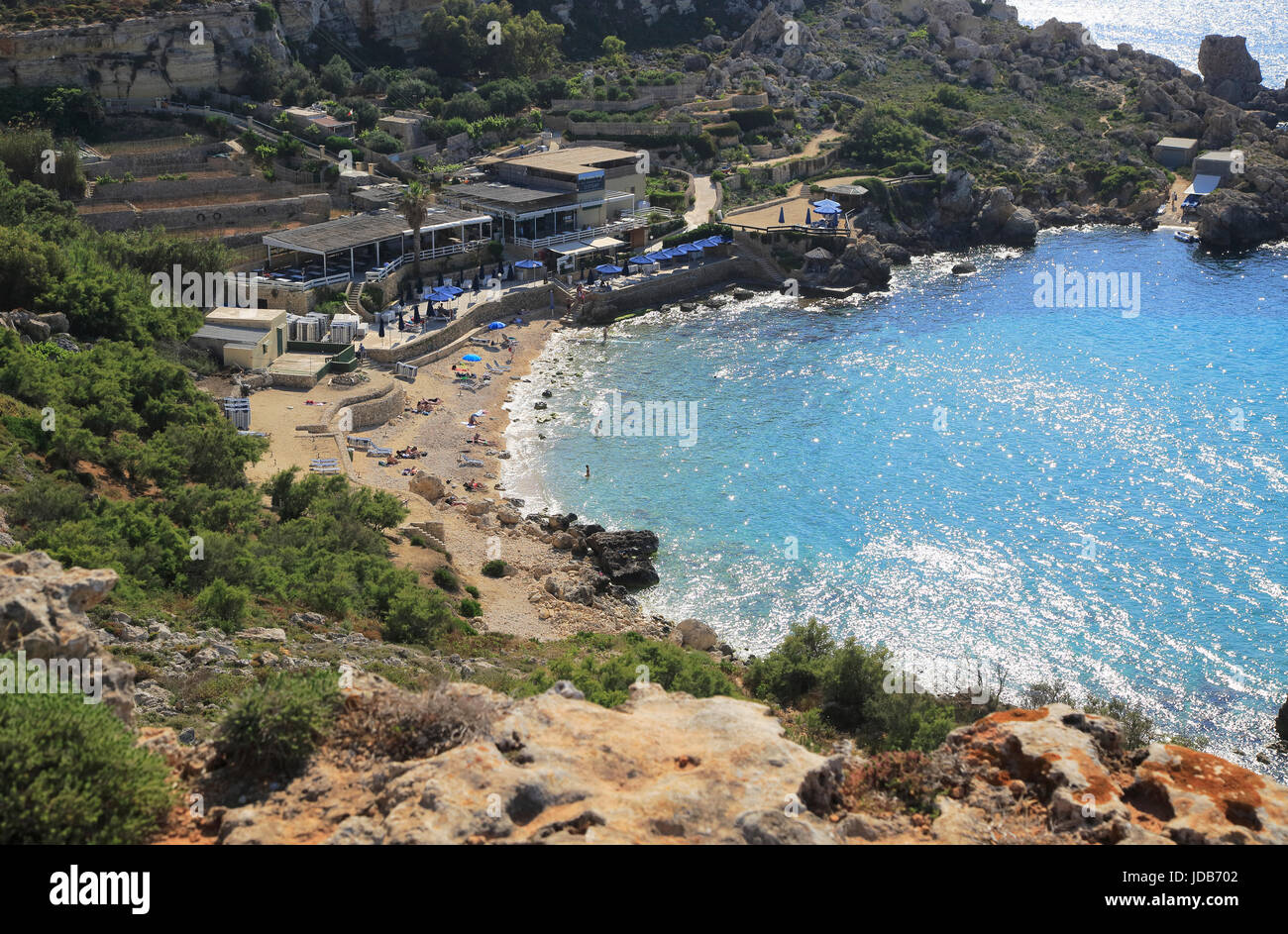 Plage de Paradise Bay, Marfa péninsule, près de Cirkewwa, République de Malte Banque D'Images