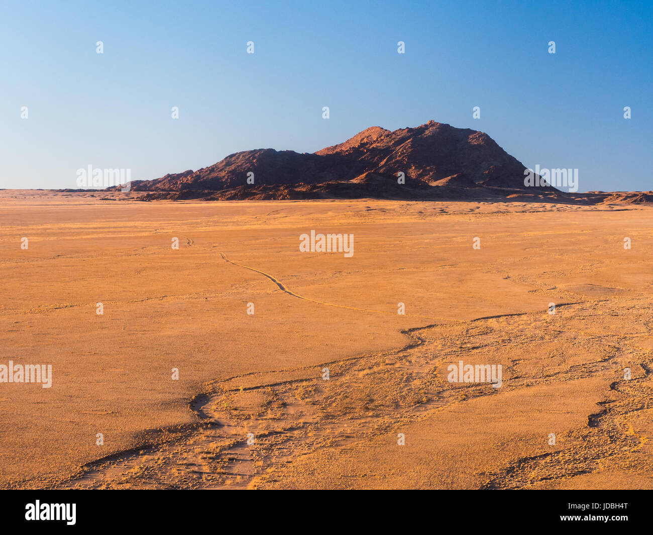 Ion du paysage du désert du Namib n Namib-Naukluft National Park, la Namibie, l'Afrique, au coucher du soleil. Banque D'Images