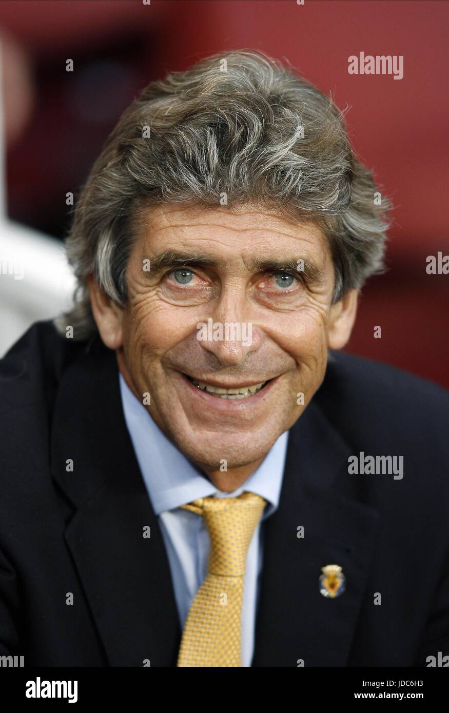 L'ENTRAÎNEUR MANUEL PELLEGRINI VILLARREAL Emirates Stadium, LONDON ANGLETERRE 15 Avril 2009 Banque D'Images