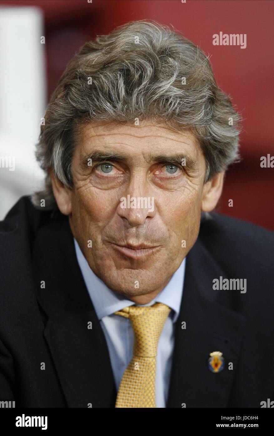 L'ENTRAÎNEUR MANUEL PELLEGRINI VILLARREAL Emirates Stadium, LONDON ANGLETERRE 15 Avril 2009 Banque D'Images