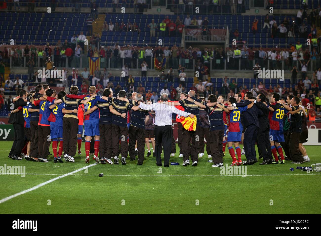 Barcelone Barcelone CÉLÉBRER GAGNER V MANCHESTER UNITED STADIO OLIMPICO ROME ITALIE 27 Mai 2009 Banque D'Images