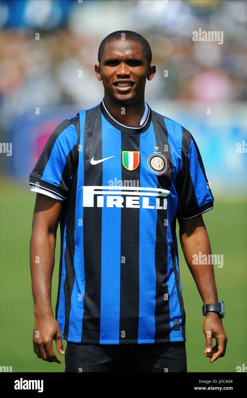 SAMUEL Eto'o (UK SALES UNIQUEMENT) L'INTER MILAN Appiano Gentile ITALIE 28 Juillet 2009 Banque D'Images
