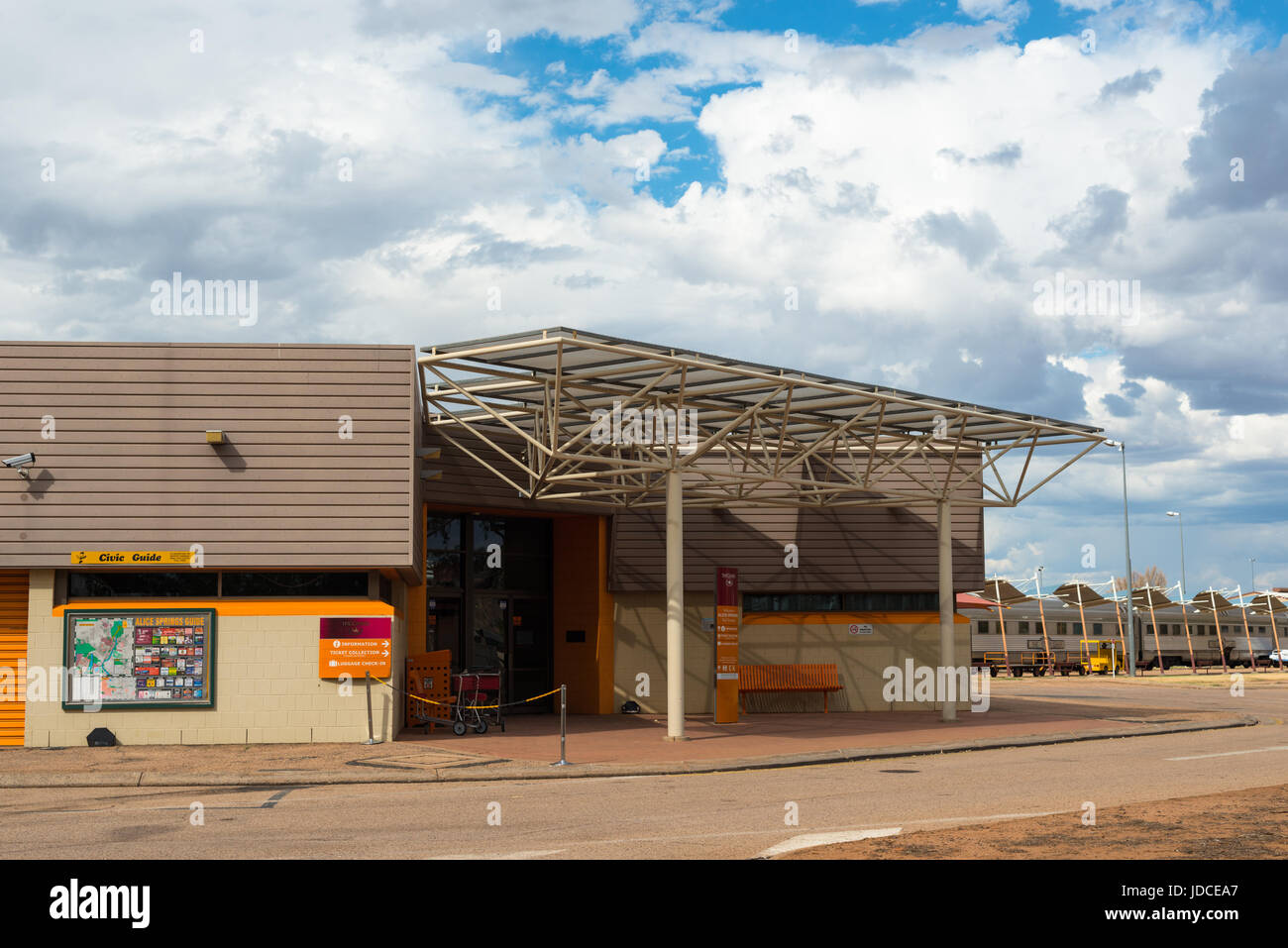 La gare d'Alice Springs, le Centre de l'Australie. Banque D'Images