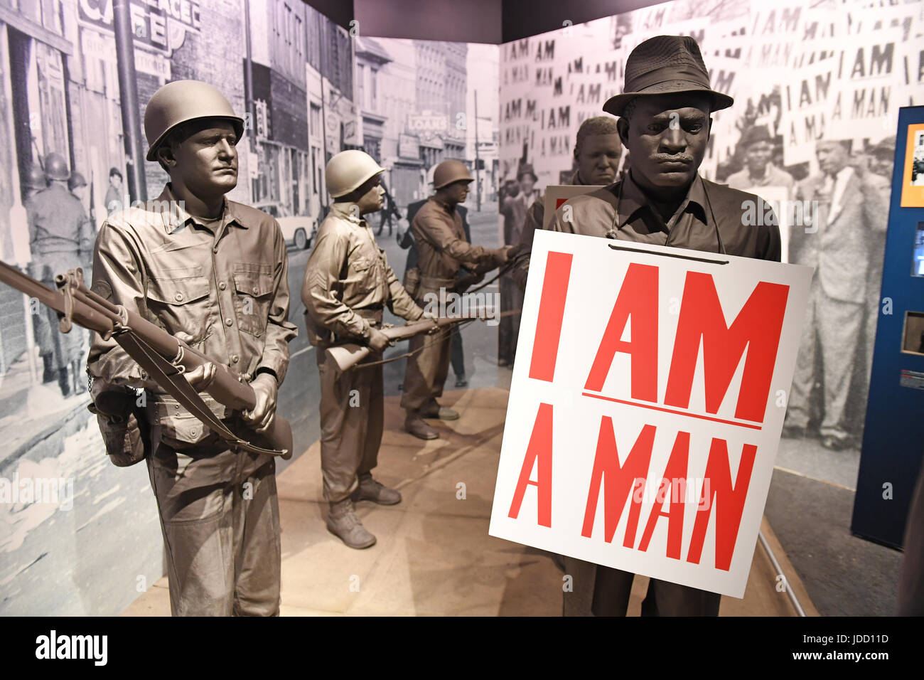 Memphis, TN, USA - 9 juin 2017 : Je suis un homme dans le cadre de l'exposition Musée national des droits civils et le site de l'assassinat de Martin Luther Banque D'Images