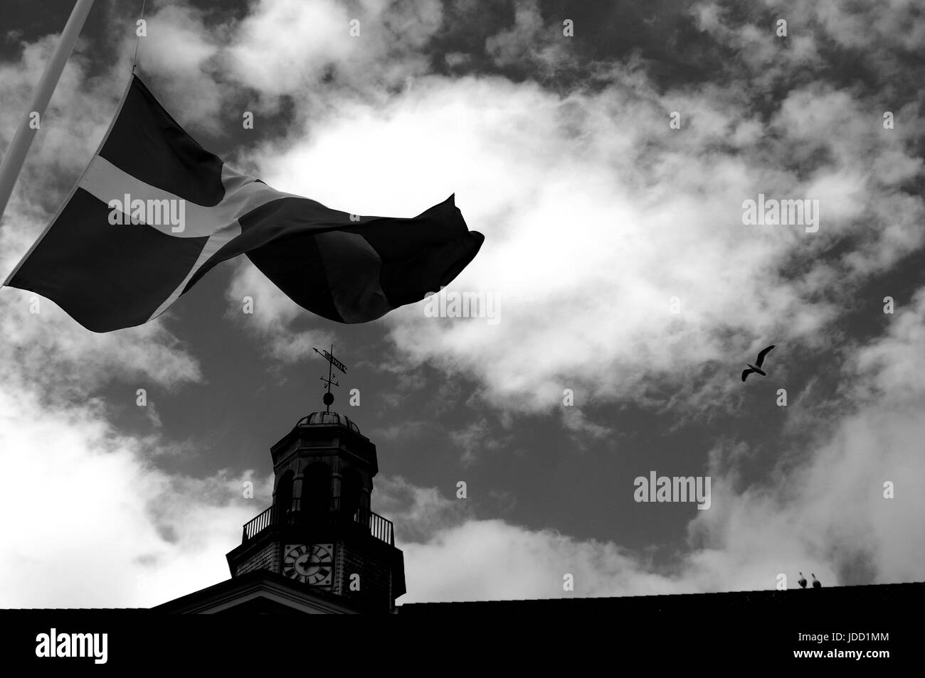 Drapeau danois, drapeau, Flag pole, Danemark Banque D'Images