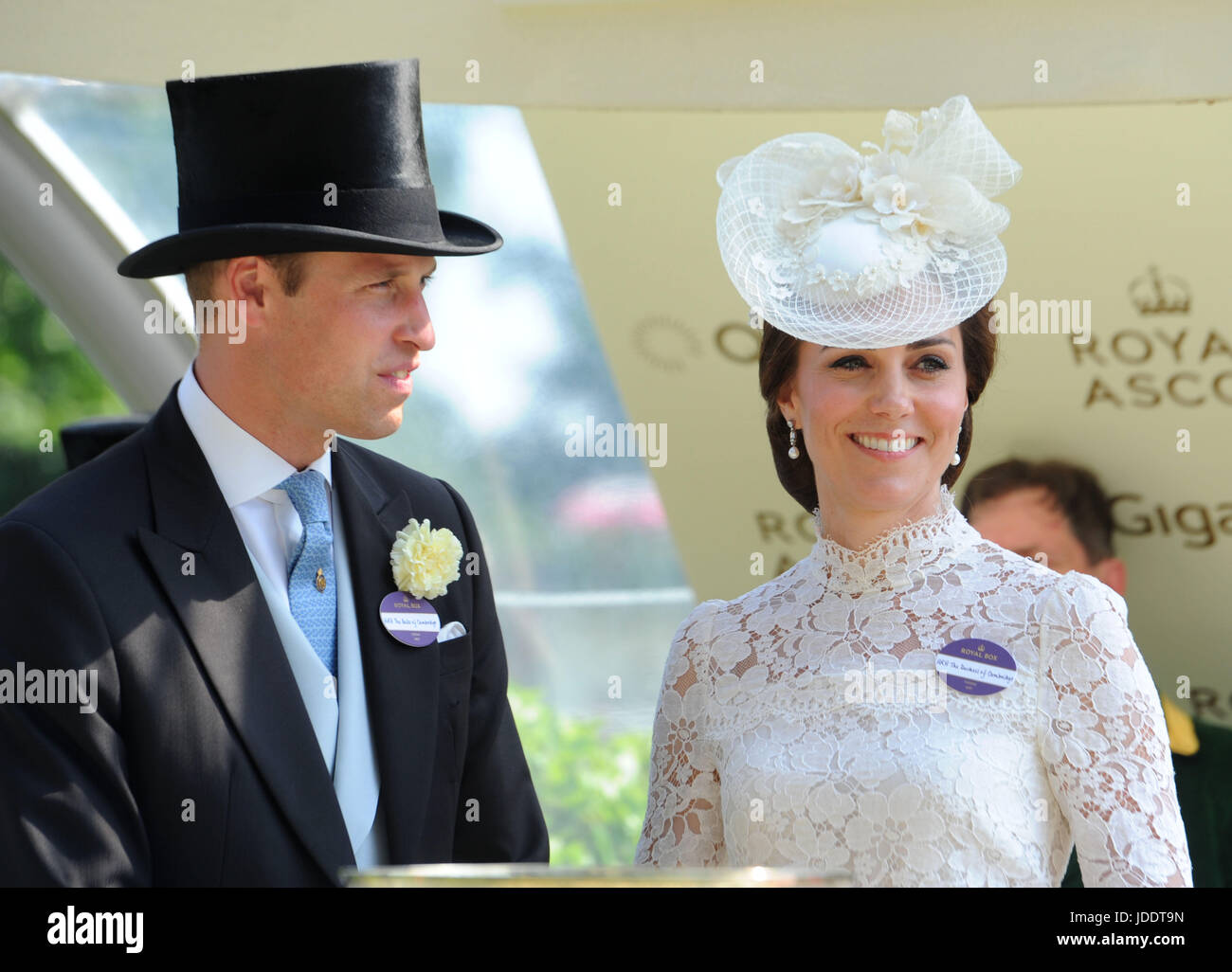 Ascot, UK. 20 Juin, 2017. Duc et Duchesse de Cambridge à Royal Ascot, Berkshire, Royaume-Uni. 20 Juin, 2017.Crédit : John Beasley/Alamy Live News Banque D'Images