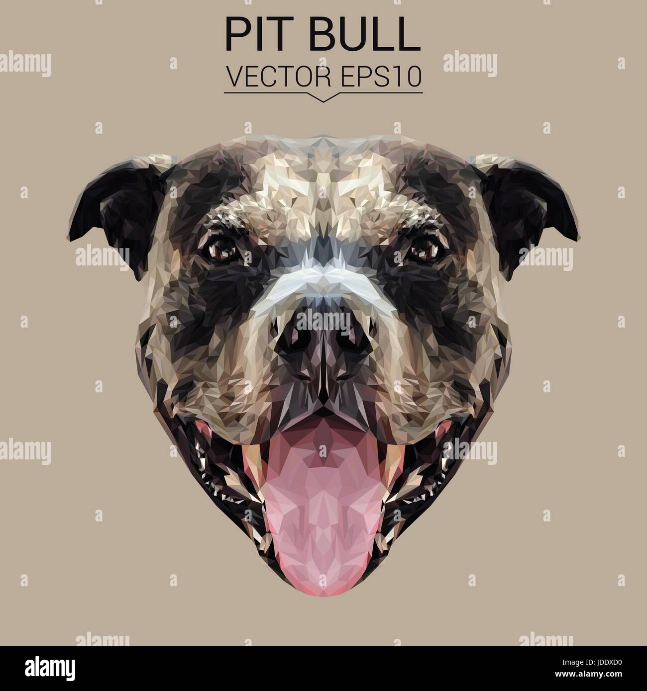American Pit Bull Terrier chien animal vecteur de conception poly faible illustration. Illustration de Vecteur