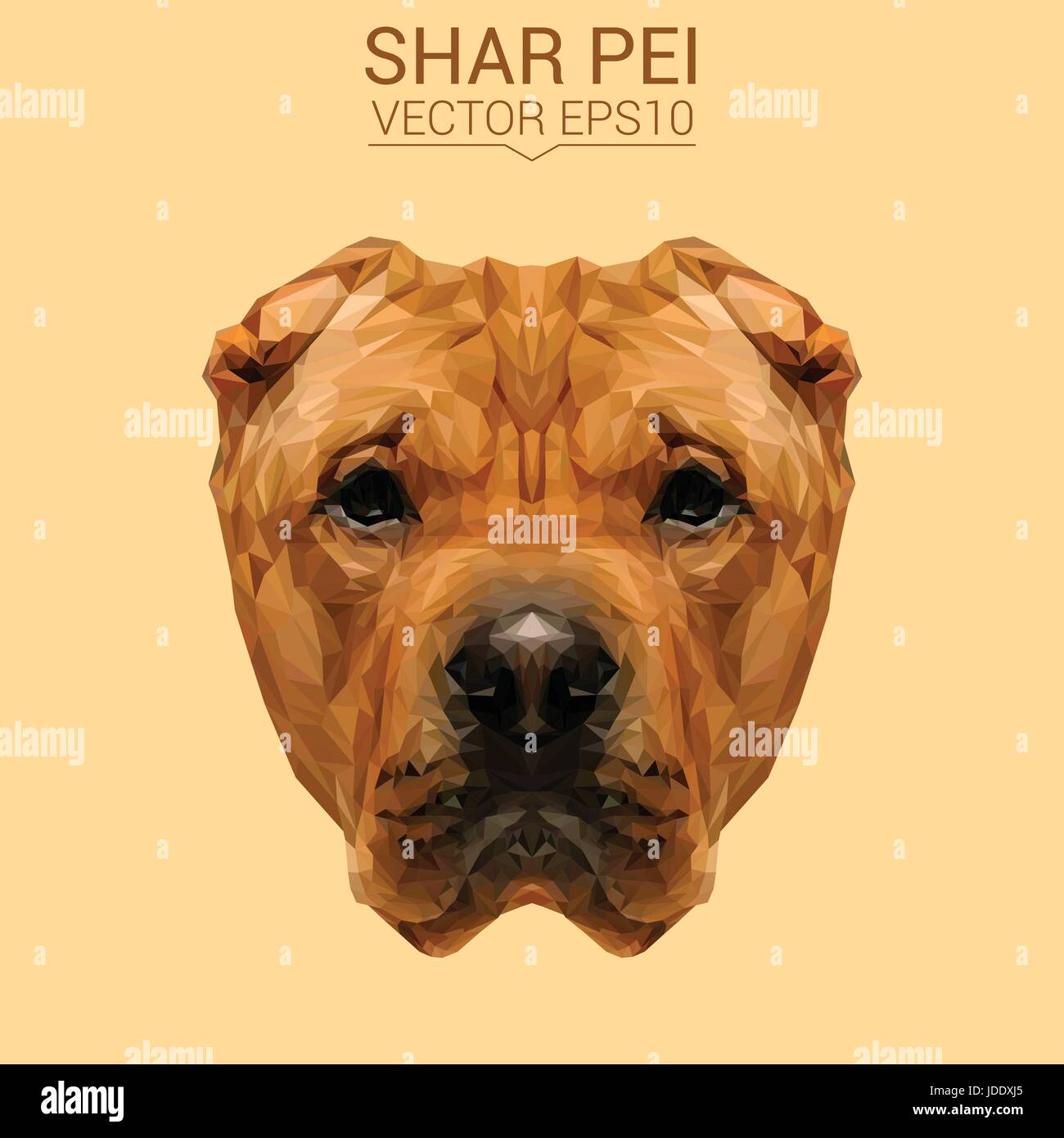 Shar-Pei chinois poly design. Illustration de Vecteur